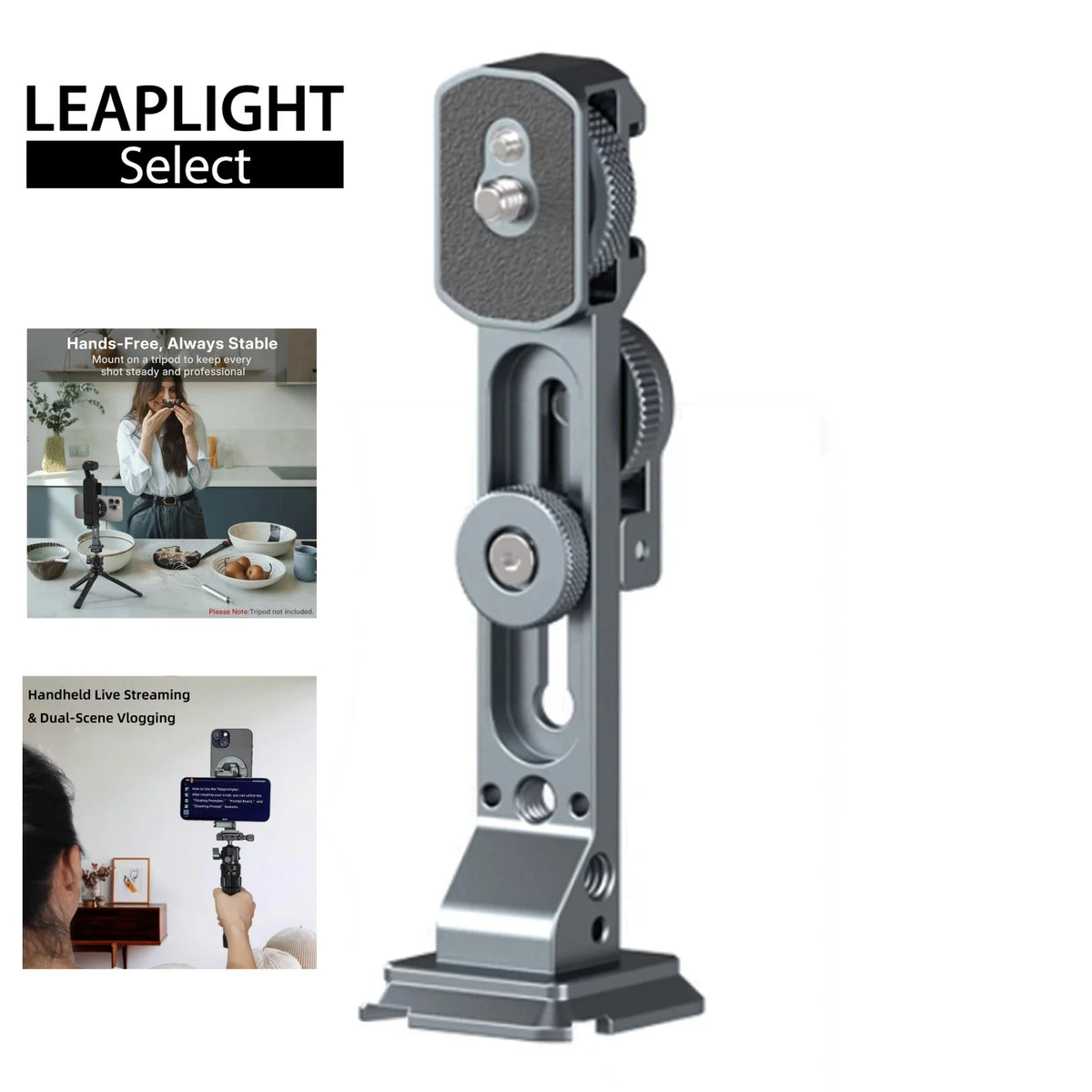 Dual-Phone Teleprompter and Camera Support