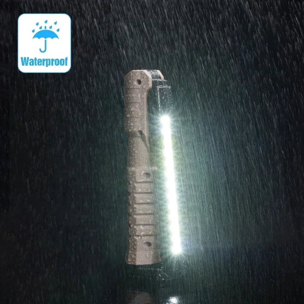 USB Rechargeable LED Work Light 1000 Lumens COB Lantern with Power Capacity Indicator Handled Flashlight for Outdoor Car Repair