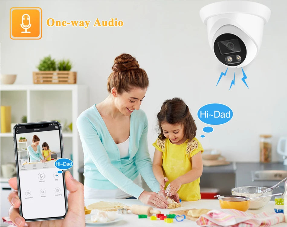 4K 8MP Outdoor IP Camera with POE and AI Motion Detection