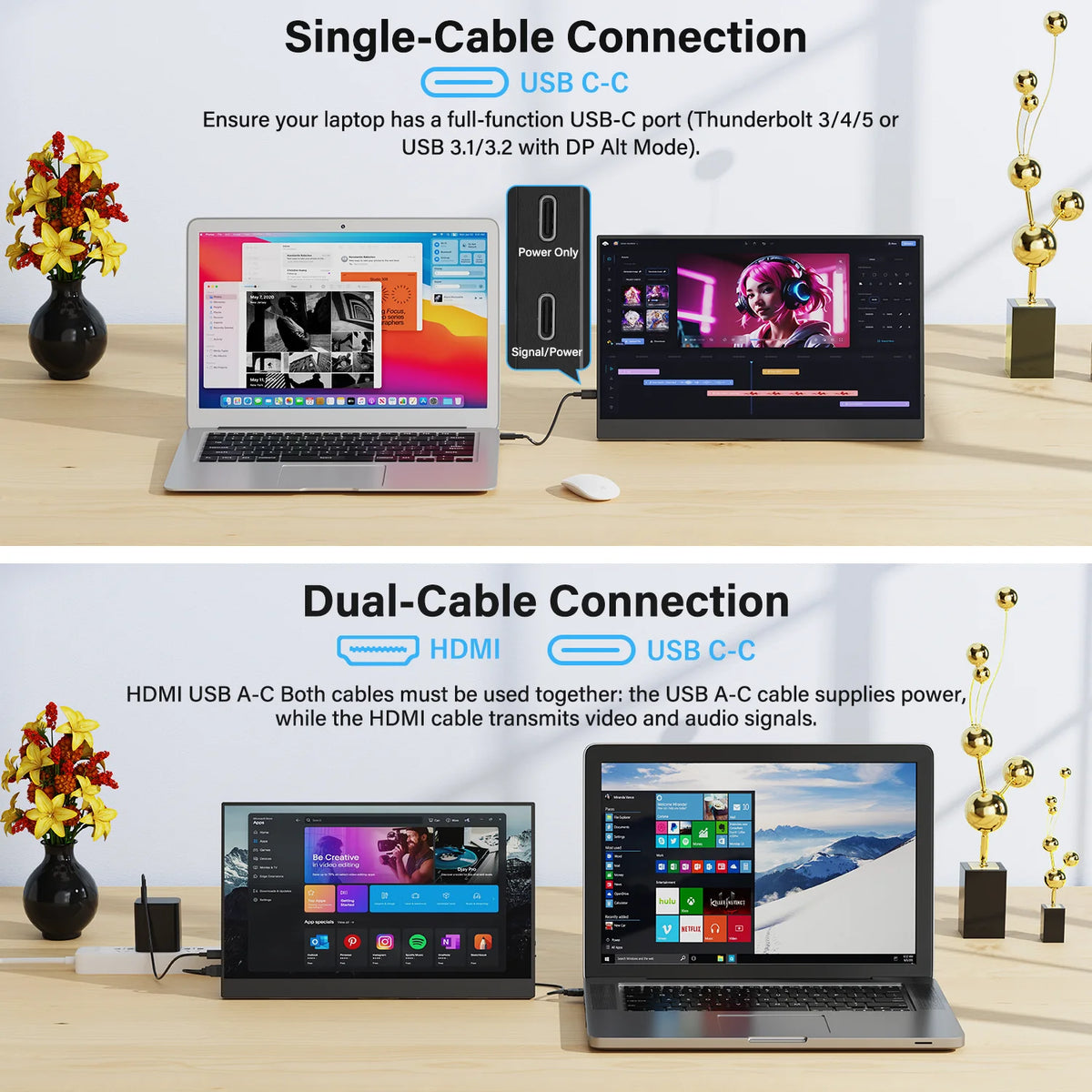 15.6 Inch Portable Monitor 1080P IPS with Speakers