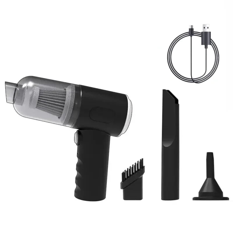 Handheld Car Vacuum with Blow Nozzle and Built-In 1200 mAh Battery