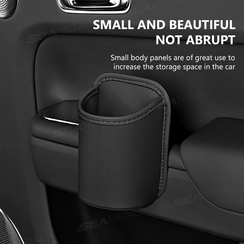 SEAMETAL Car Side Door Cup Holder Wear-Resistant Waterproof Pu Leather Drink Rack Stable Bottle Holder Universal Car Organizer