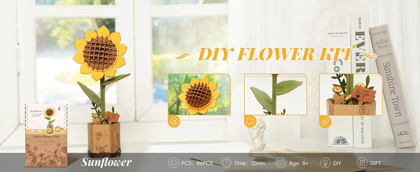 Robotime Kit di Artigianato Bouquet di Fiori Puzzle 3D in Legno