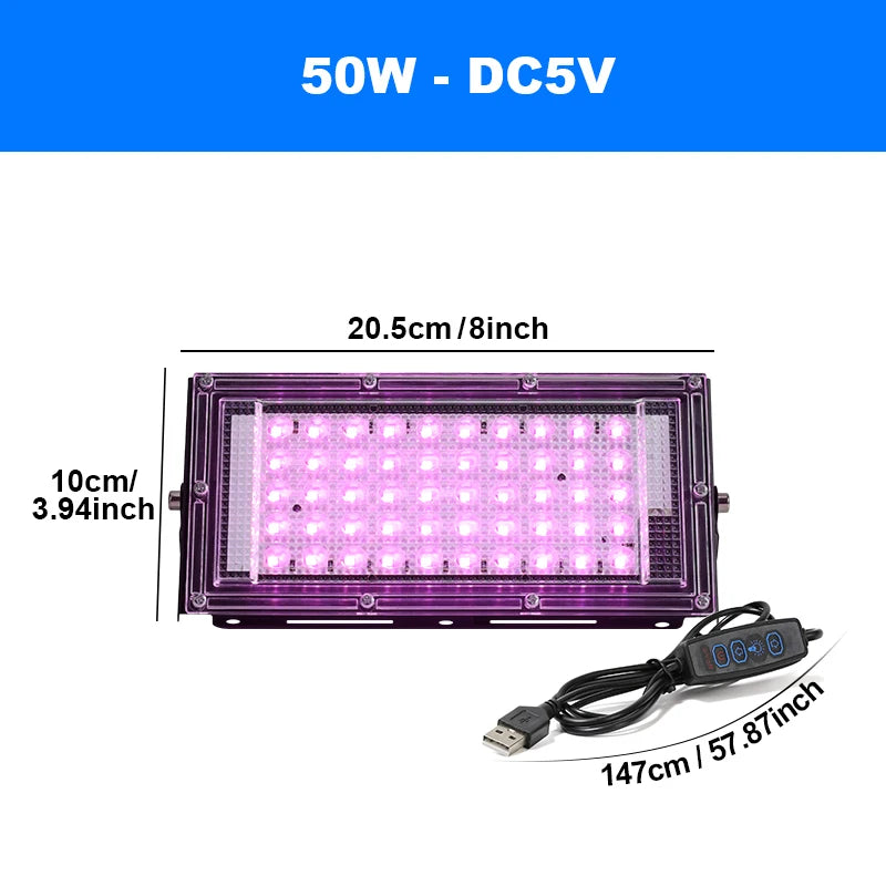 Lampada LED per la coltivazione con staffa regolabile, 3 misure