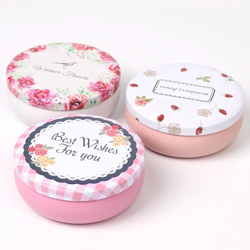 Round Tinplate Storage Tin, 10.7 cm, for Sweets and Tea