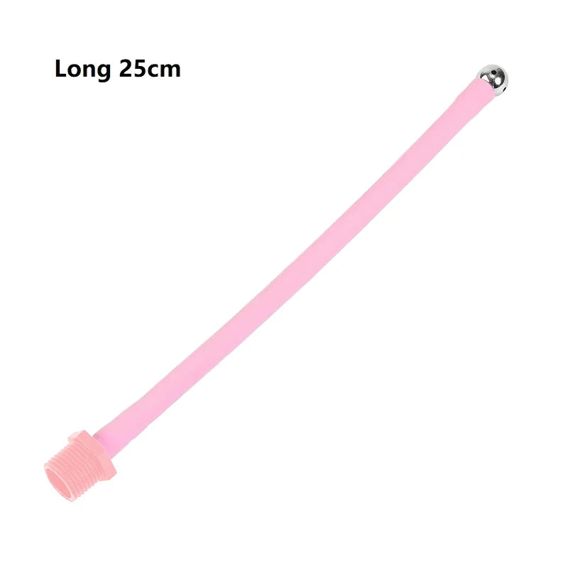 25 to 200cm Long Douche Silicone Enema Syringe Anal Shower Cleaning Head Anal Beads Butt Plug Nozzle Tip Faucet Attachment Gay