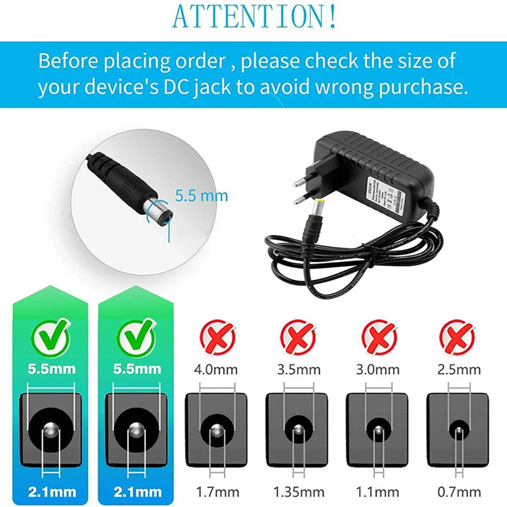 Adapter zasilania DC - opcje 5 V, 12 V lub 24 V