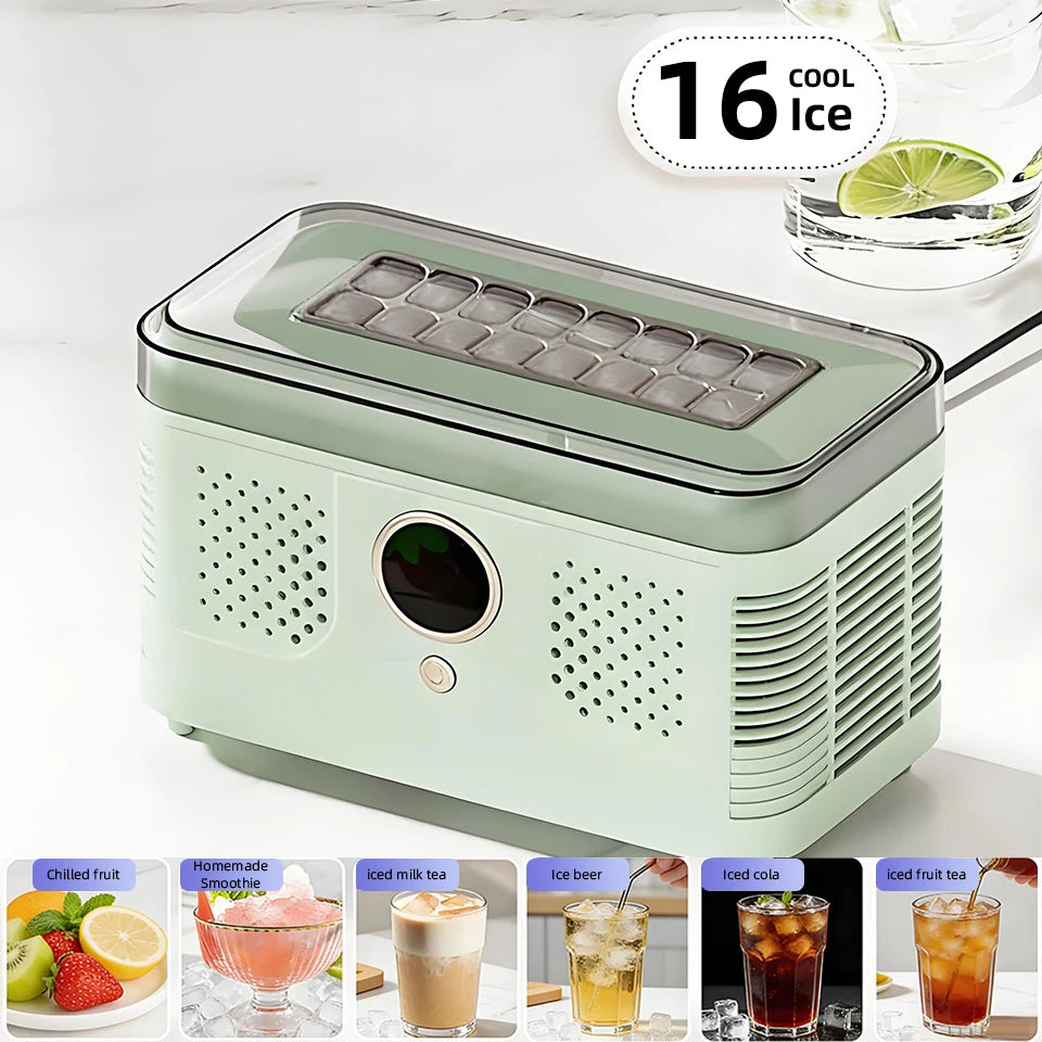 Portable Car Ice Maker Dual Use for Car & Home Perfect for Outdoor Camping Dormitory and Family Use Ice Ready in 15 Minutes 