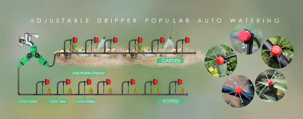 Automatic Garden Watering Timer Kit - Hose Options
