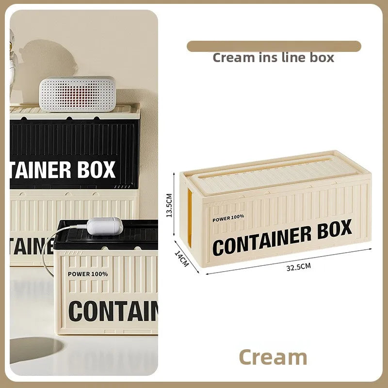 Cable Management Box with Phone Stand Lid