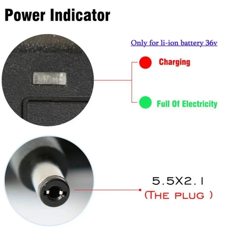 Cargador de 42 V 2 A para baterías Li-Ion 10S