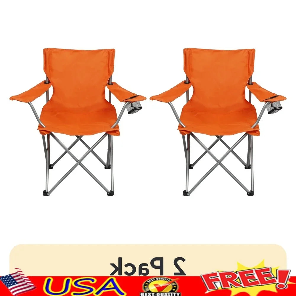 2er-Set Klapp-Campingstühle mit Getränkehalter und Tragetasche