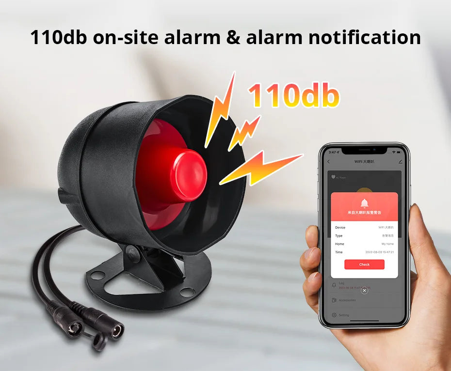 KERUI WIFI Siren Alarm System 110db Loudly Speaker Burglar Home Security Alarm Work With Tuya Smart Motion Sensor for House