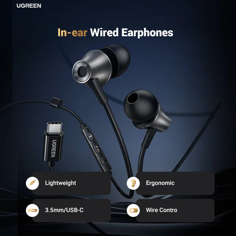 UGREEN EP105 Wired Earphones with Microphone