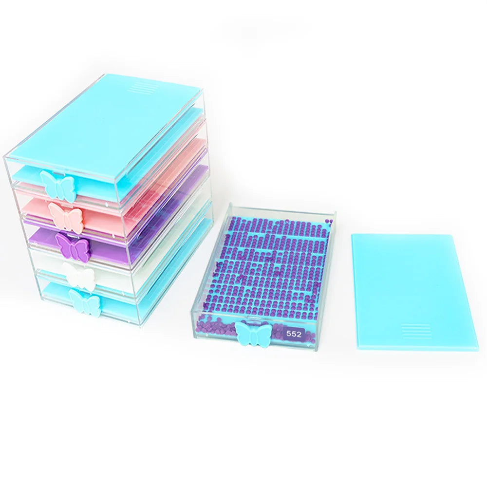 Tava pentru pictură cu diamante cu capac — 10 × 7 × 1.8 cm