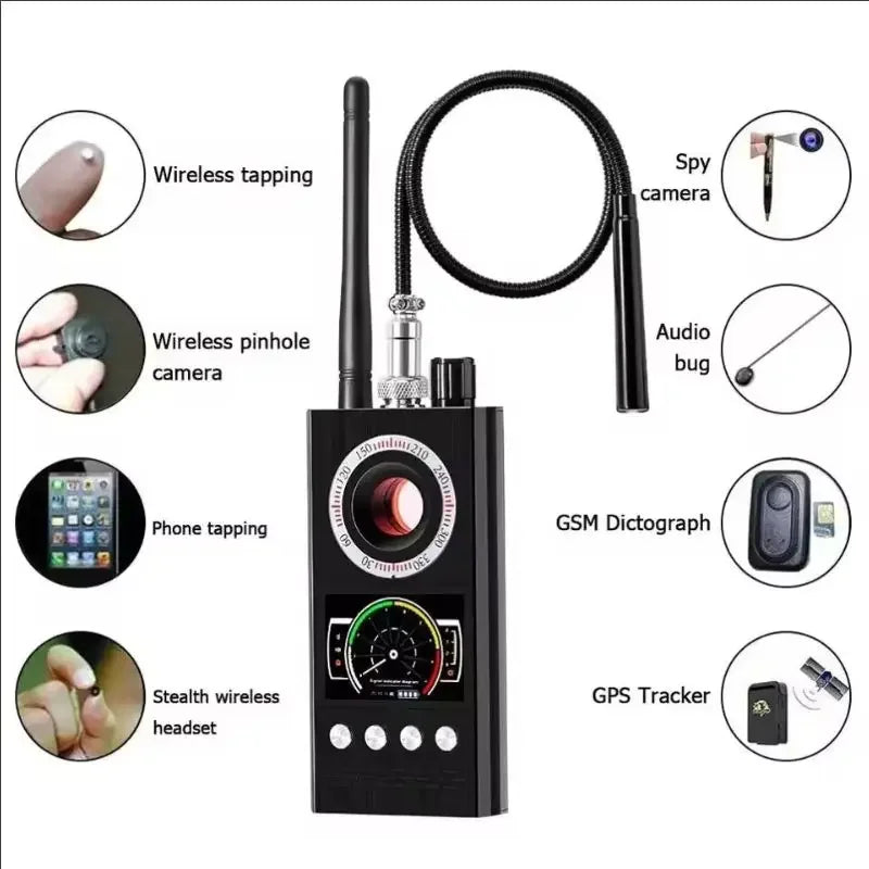 Professional Anti Spy Camera Detector K68 Bug Scanner Security Protection RF Signal Cam Hidden Gadgets Car GPS Tracker Finder