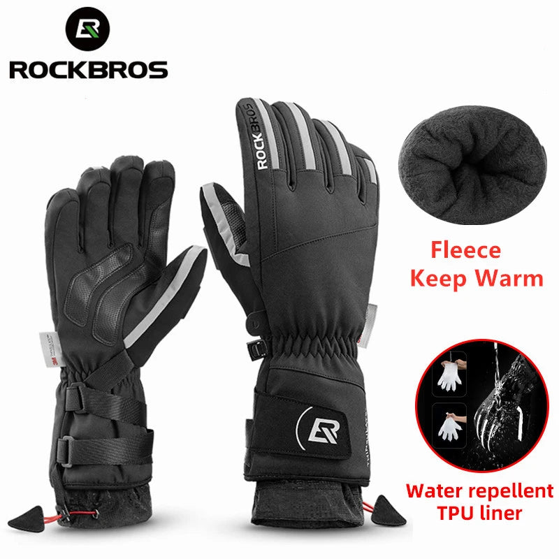 Gants de Ski ROCKBROS Gants Snowboard Moto Neige Hiver Coupe-Vent Étanches Unisexes
