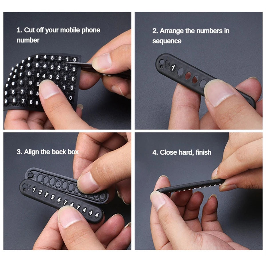 SEAMETAL Luxury Car Key Ring with Phone Number Plate Anti Lost Key Chain Alloy Hook Buckle Universal Keychain with Braided Rope
