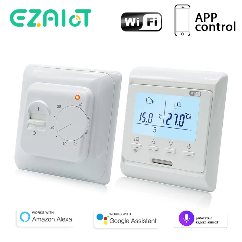 WIFI Underfloor Heating Thermostat LCD Screen 220V Electric, Water, Gas Boiler Warm Floor Programmable Temperature Controller