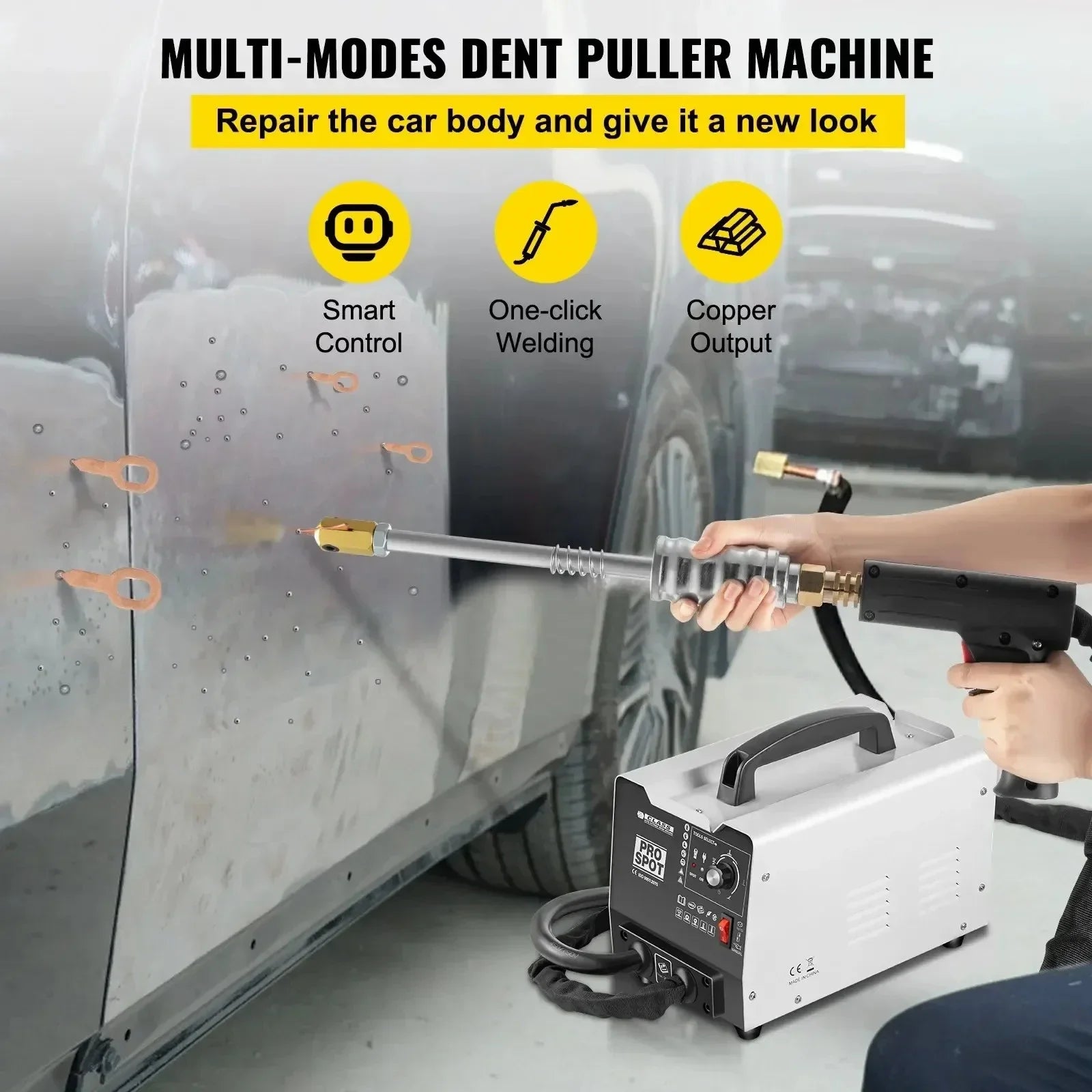 3500A Dent Puller Spot Welder 1.8KVA Dual Gun Auto Body Repair