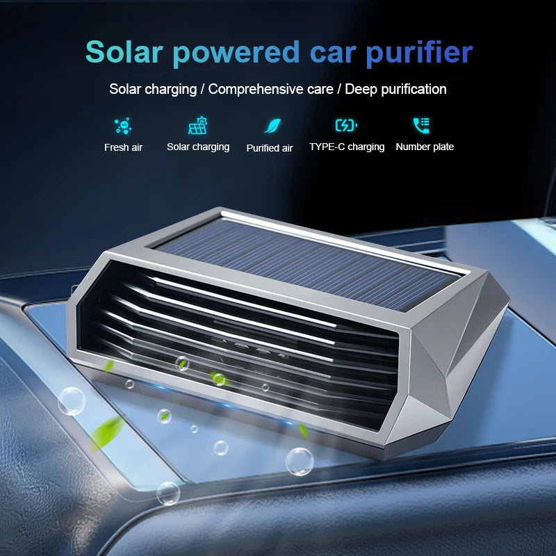 1 pieza, Purificador solar, Operación automática, Purificador de aire con sensor de vibración, Puede mejorar significativamente el aire dentro del coche I