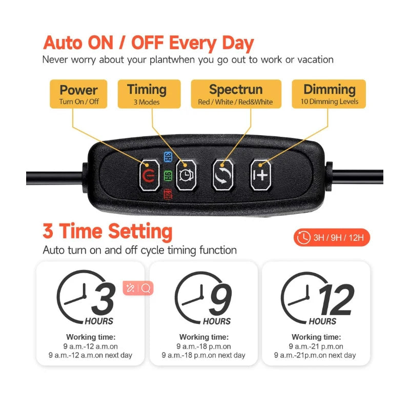 USB Gooseneck Plant Lamp, Timer and Pack Options