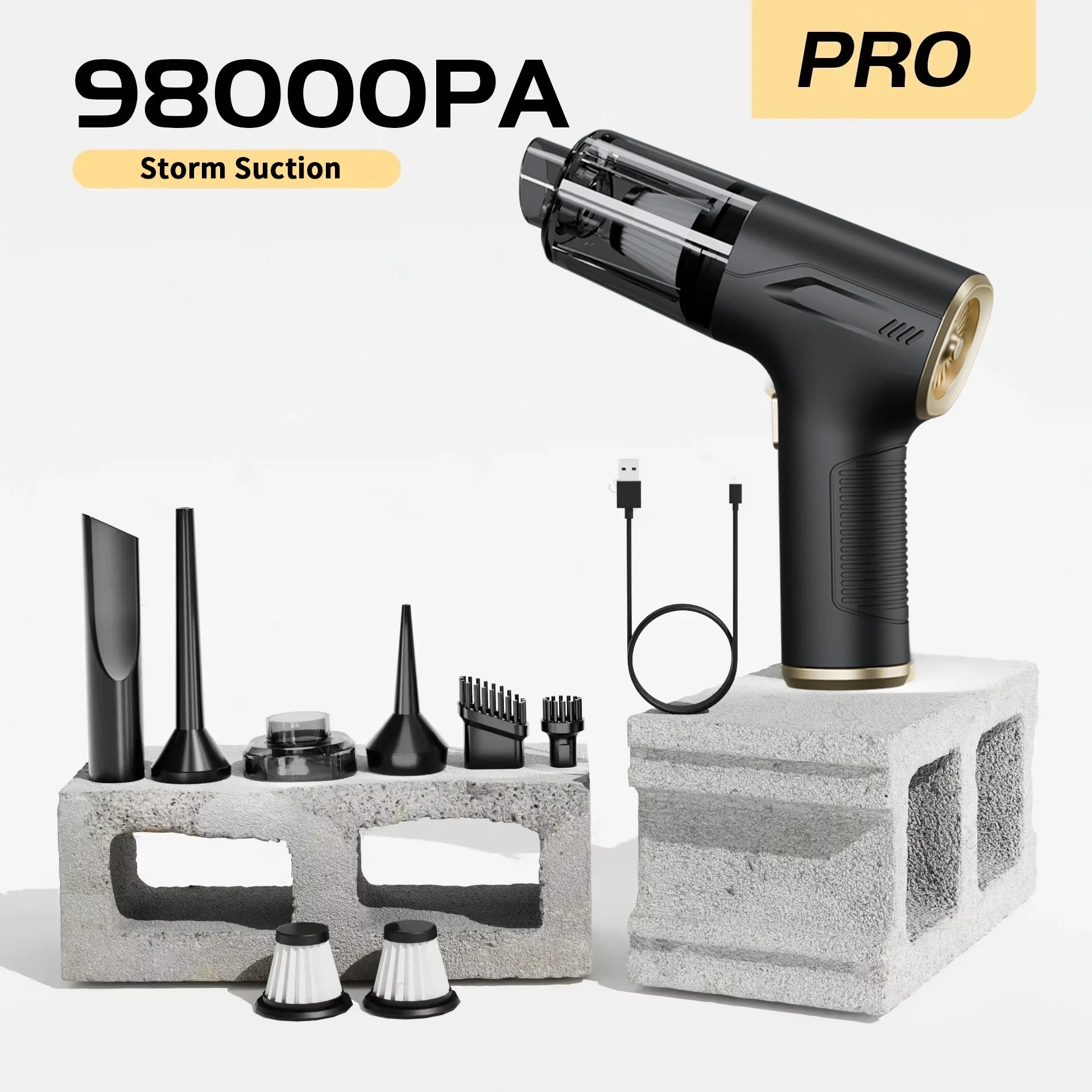 CENRR 98000PA Krachtige Mini Auto Stofzuiger Snoerloos Draadloos Auto Reinigingsapparaat Handheld Draagbare Stofzuiger Luchtpistool