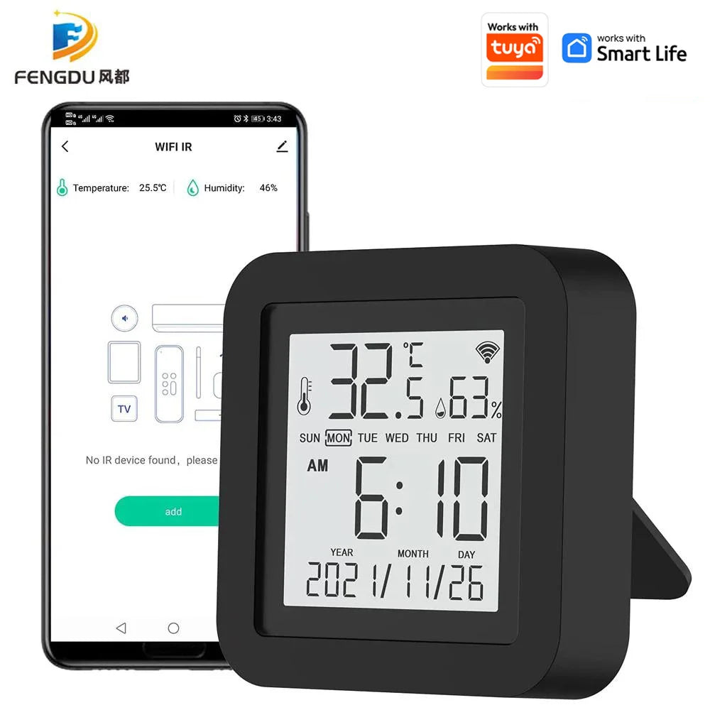 Tuya Wi-Fi IR Controller with Temperature and Humidity Display