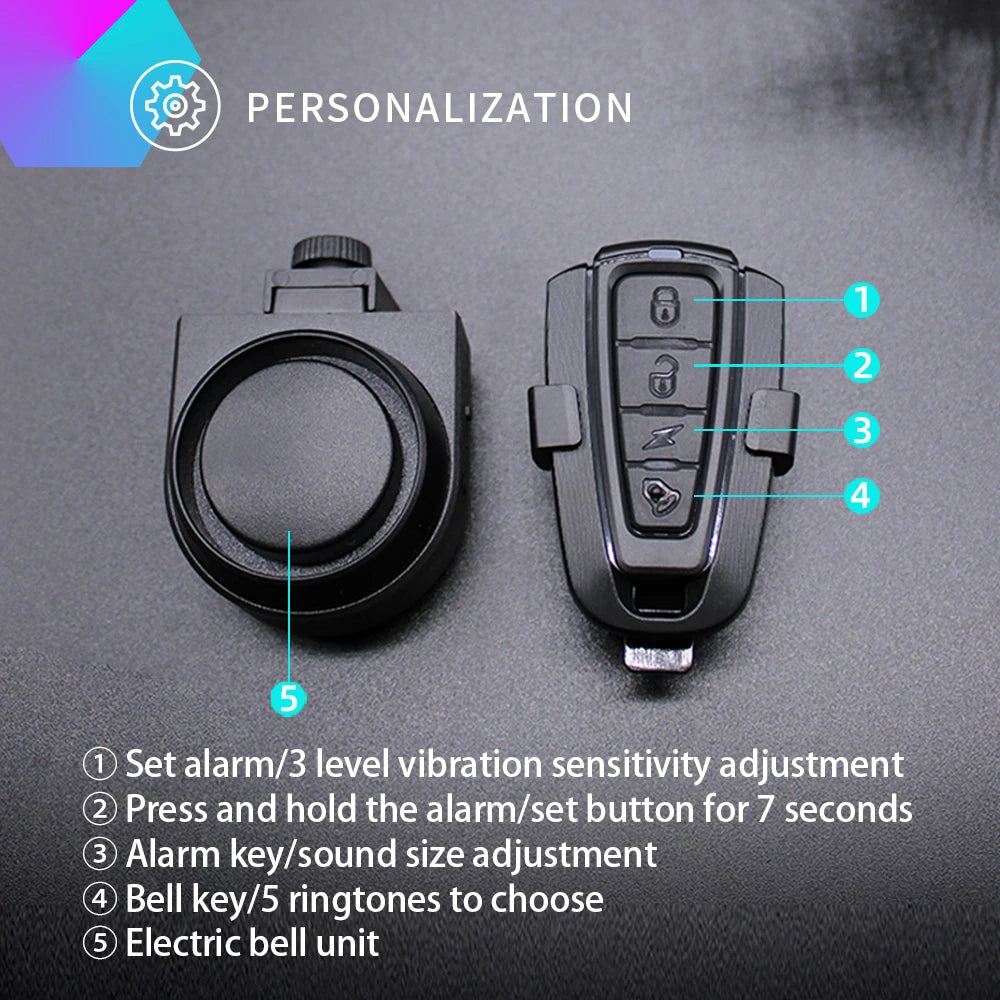 A2 Rechargeable Bicycle Vibration Alarm