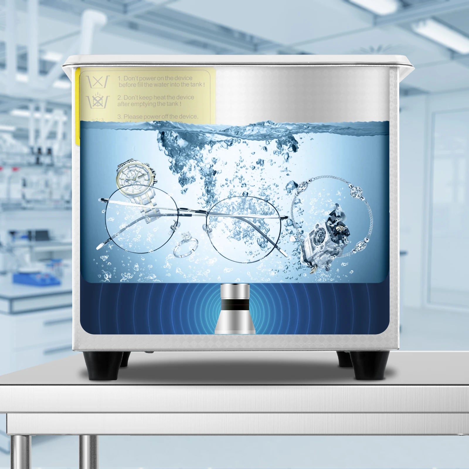 1.3L Ultrasonic Cleaner with Digital Timer for Jewelry & Glasses