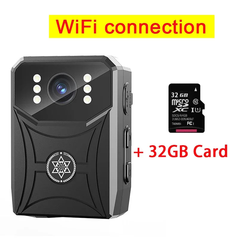 Mini 4K HD Cameras with WIFi 3000mAh Digtal Video Recorder with IPS Screen Night Vision Police Body Camera Portable Camcorder