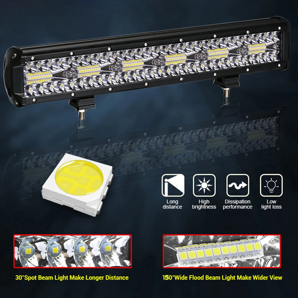 LED бар работна лампа 12V 24V с прожектор и наводнител за офроуд превозни средства