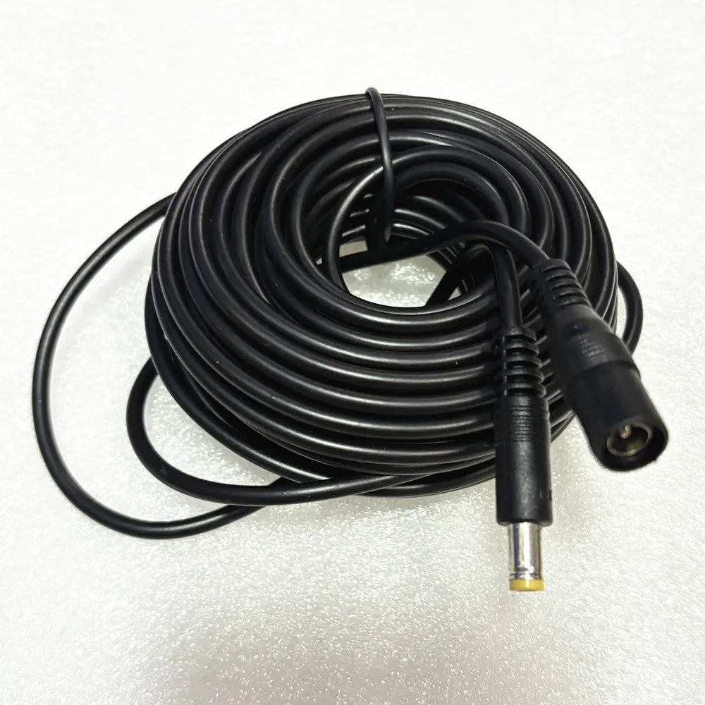 Cabo de Alimentação de Extensão DC 12V Masculino para Feminino 2,1mm x 5,5mm Preto