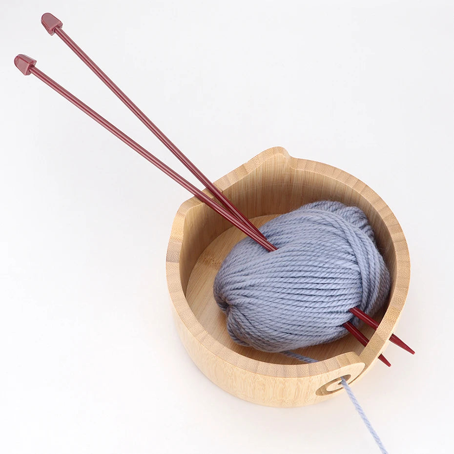 Wooden Cat-Ear Yarn Bowl