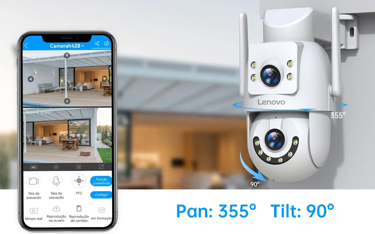 6MP HD Outdoor Security Camera with Dual Lens, AI Tracking, PTZ, Color Night Vision