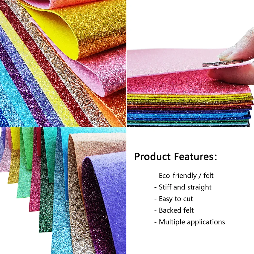 أوراق Felt فنية لامعة — قطعتان، 20 × 30 سم