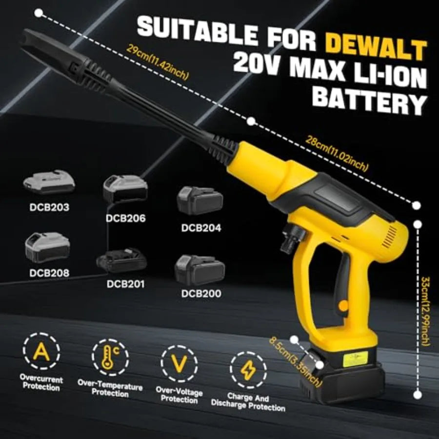 Cordless Pressure Washer 380W, 653PSI with Rotating Nozzle