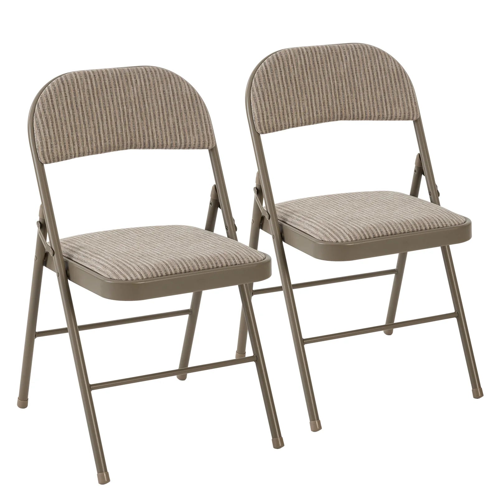 Fabric Folding Office Chairs Set of 2 with Padded Cushion and Steel Frame