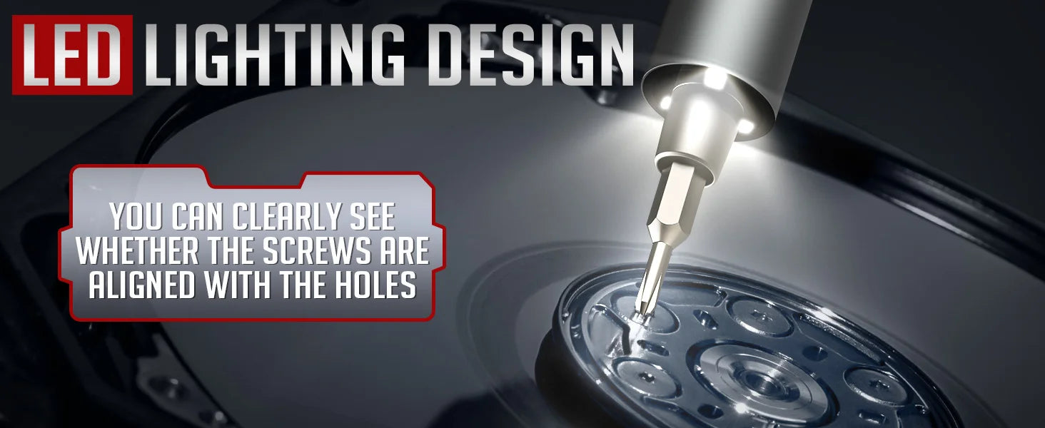 75 in 1 Precision Electric Screwdriver Set Cordless Magnetic Repair Tool Box with LED Light for PC iPhone Camera Watch Glasses