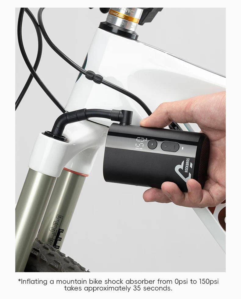 Tragbare elektrische Fahrradpumpe 150 PSI Mini-Inflator mit digitaler Anzeige