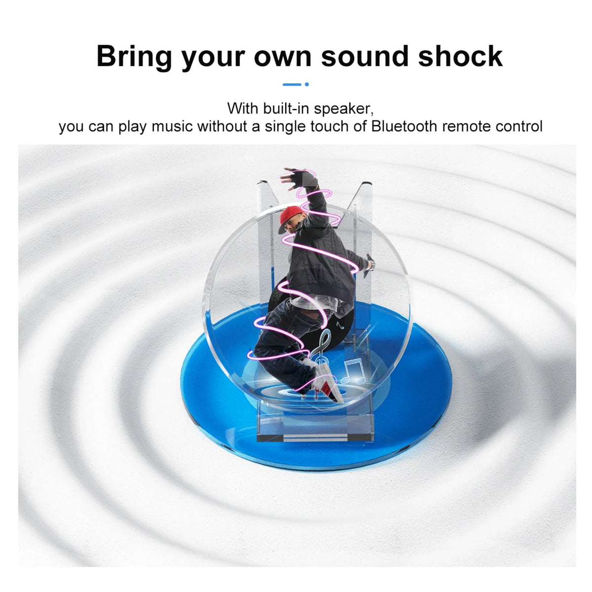 Mini LED Hologram-Effect Display Fan with Stand
