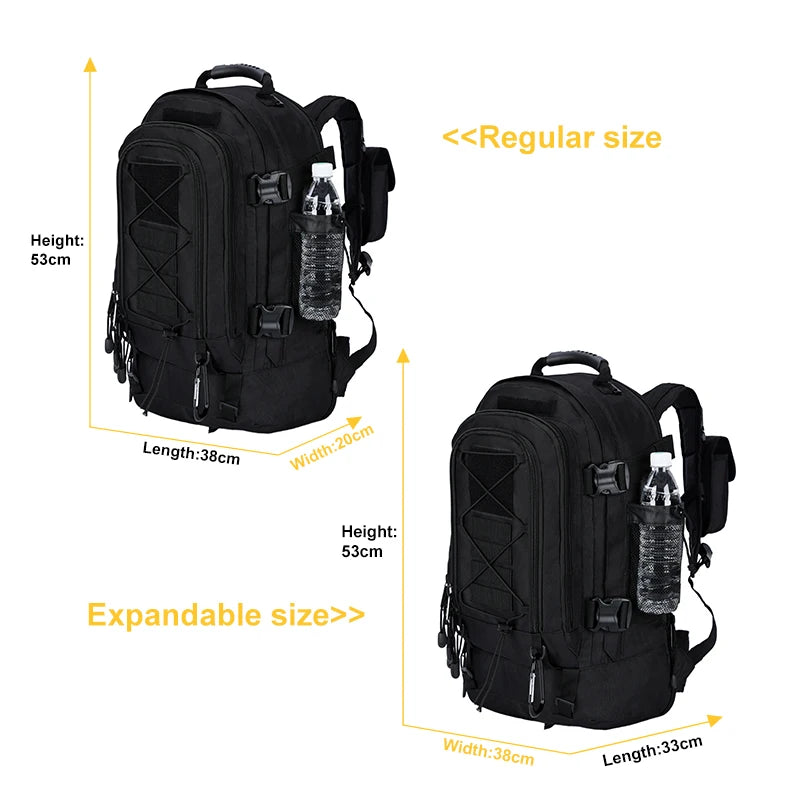 Sac à dos militaire tactique 65L pour camping, randonnée et voyage