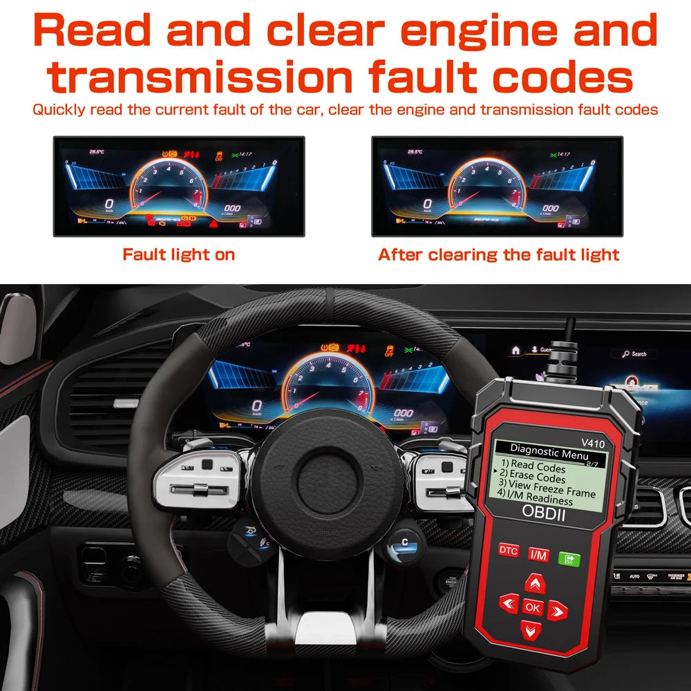 OBD2-Codeleser V410, 2,8-Zoll-Display