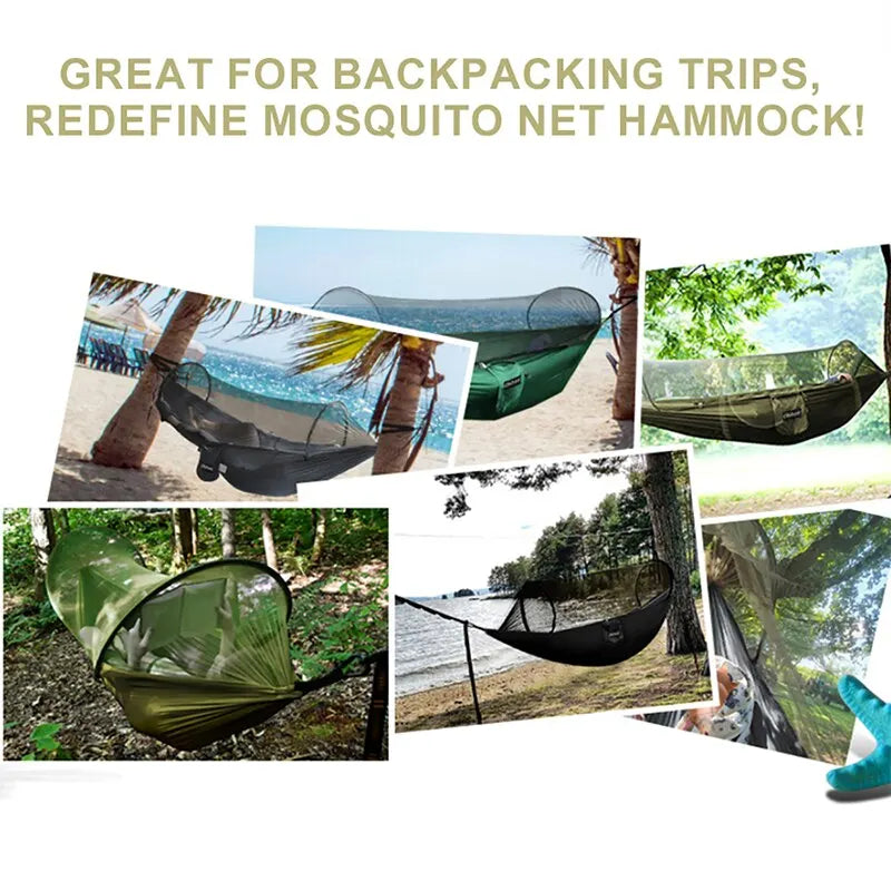 3-in-1 Camping Hammock with Mosquito Mesh and Quick Opening