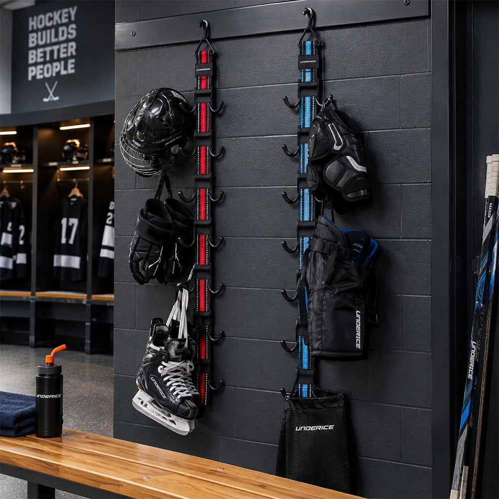 Sangle de séchage du matériel de hockey suspendu avec crochets réglables
