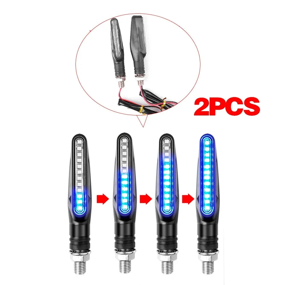 Motorcycle Led Turn Signals Directional Indicators Flashing Rear Tail Brake Flasher Light Stop Signal Light Motorcycle DRL Lamp