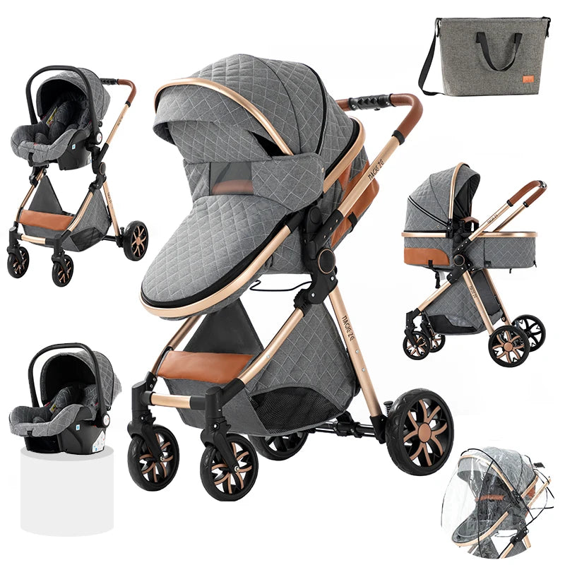 Baby Stroller 3‑in‑1 Lightweight Multifunction Carriage for Newborns