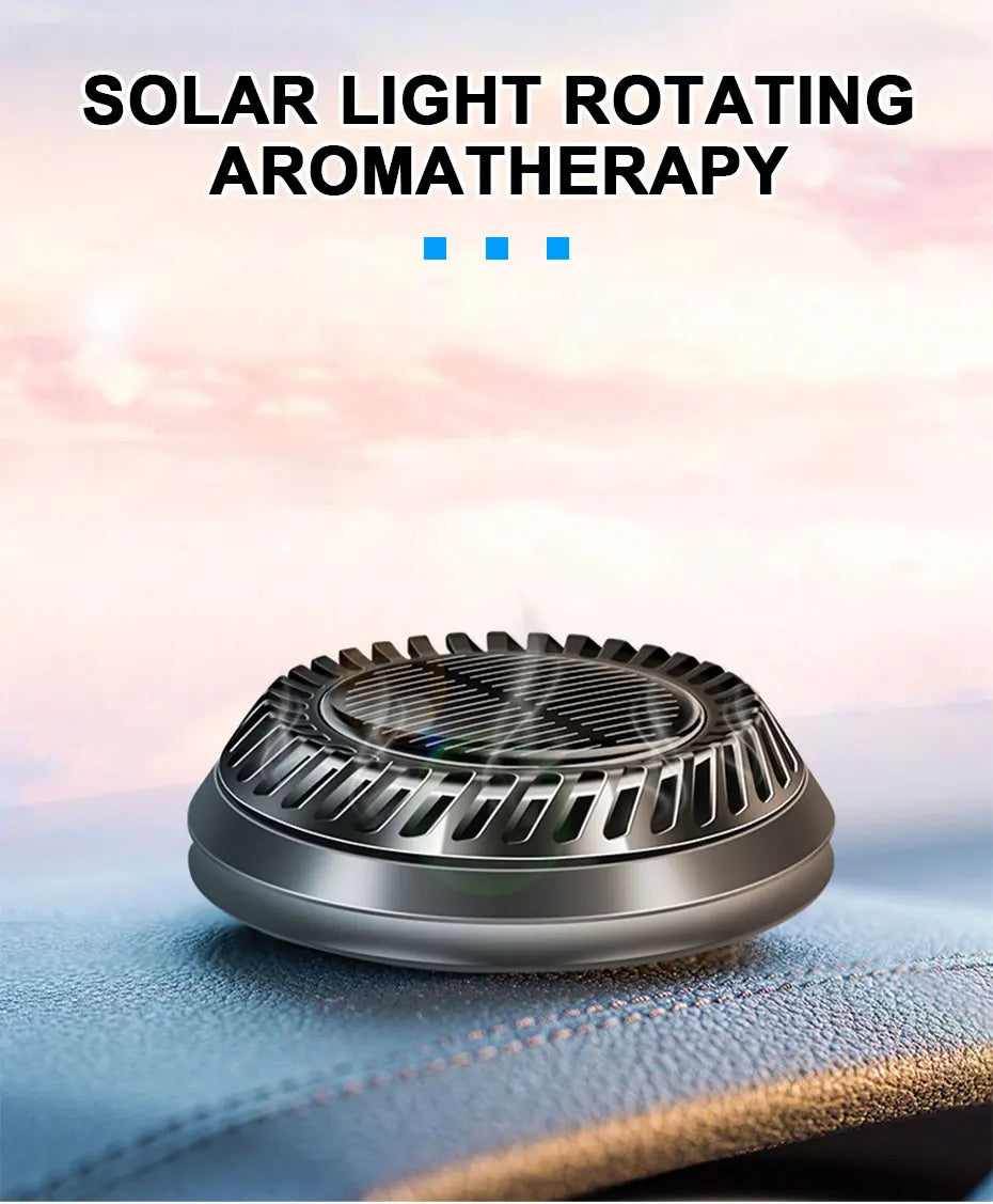 SEAMETAL Solar Air Freshener for Car Auto-Rotating Essential Oil Diffuser Dashboard Perfume Car Interior Accessories Remove Odor