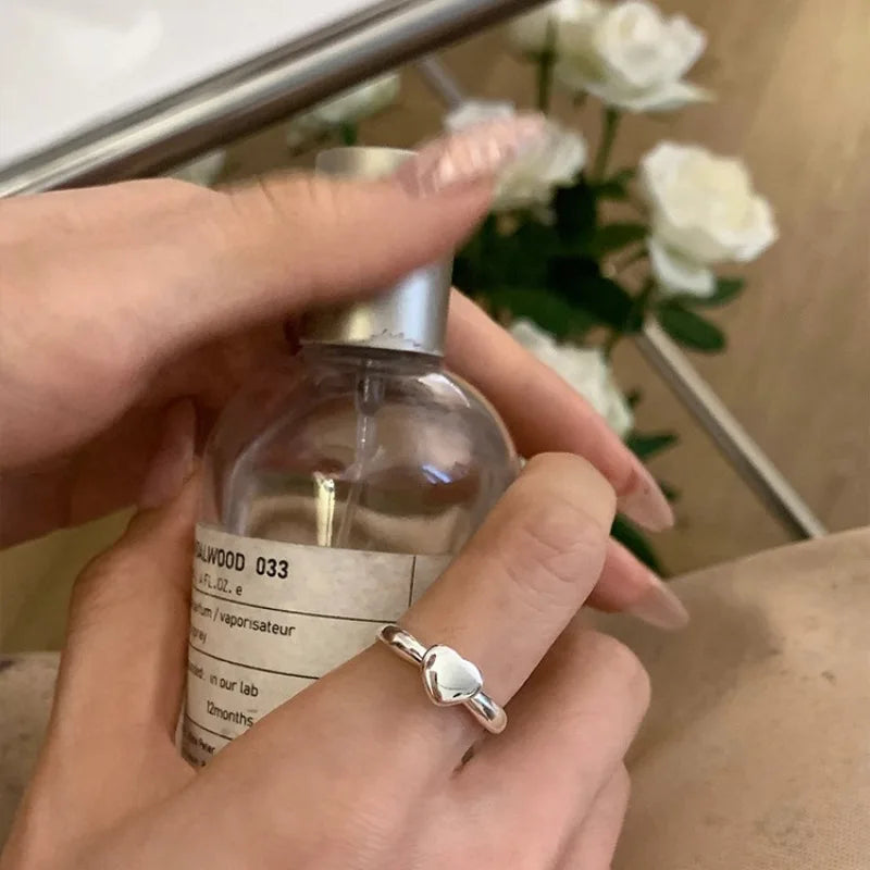 925 Sterling Silver plated Liquid Lava Hetian Jade Bamboo Ring for Women Girl Gift Irregular Vintage Jewelry Dropshipping