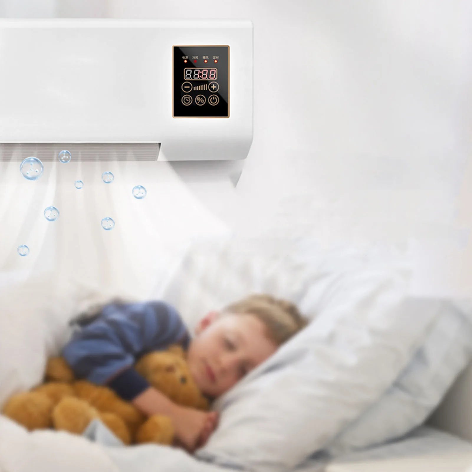 2-in-1 Wall Mounted Air Heater 1800W with Remote Control